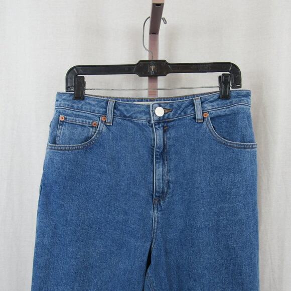 Asos US 10 Denim Ripped Mom Jeans Distressed Frayed Straight Skinny Baggy - Picture 2 of 7